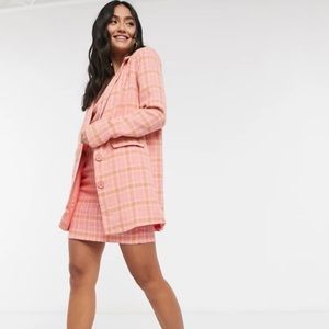ASOS pink blazer with shoulder pads!